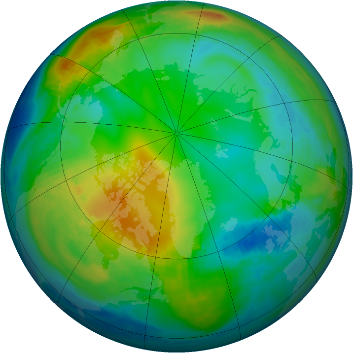 Arctic ozone map for 29 November 1983